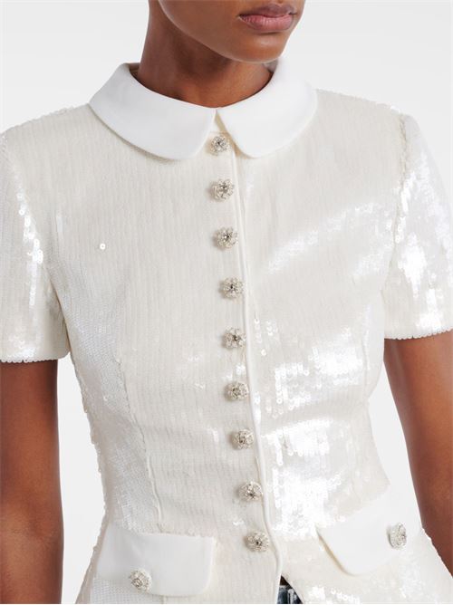 Sequined top SELF PORTRAIT | RS26016TWHITE